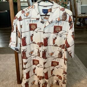 Tommy Bahama White and Brown Cocktail Print Men's Shirt